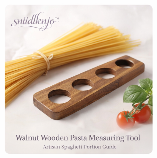 sniidlknjo™ Walnut Wooden Pasta Measuring Tool – Artisan Spaghetti Portion Guide